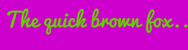Image with Font Color 66CD00 and Background Color CD00CD